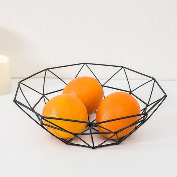 

kitchen storage & organization geometric fruit vegetable wire basket metal bowl deskdisplay container 2.11