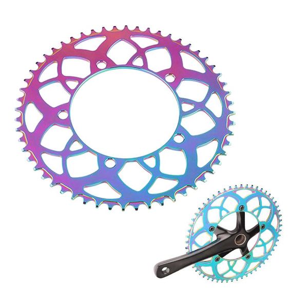 

bike heels & chainwheels 130 bcd 8 9 10 11 speed hollow cnc alloy single disc chainwheel road folding chain wheel 54/56t chainring