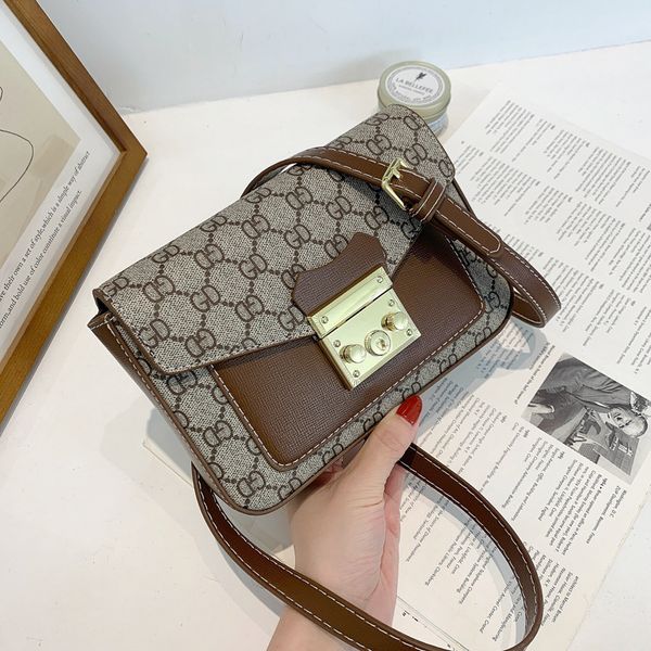 

luxury handbags texture women's 2021 summer new fashion single shoulder messenger bag net red foreign style design small square bag