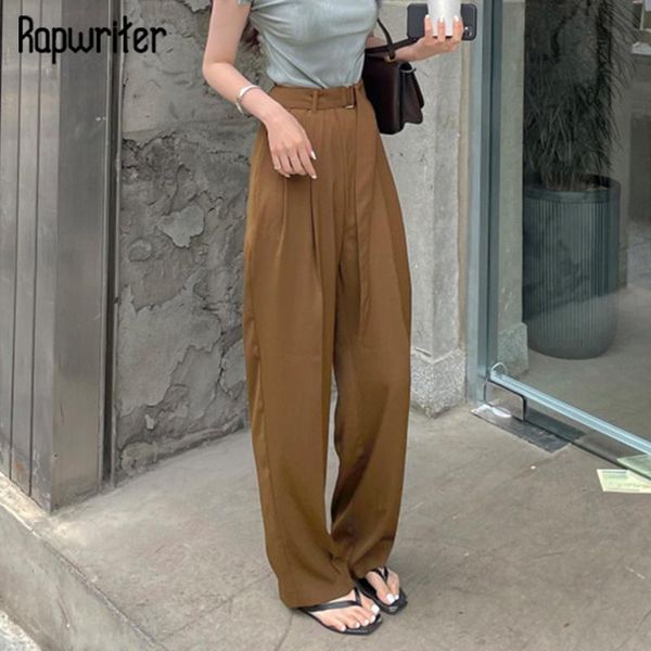 

women's pants & capris rapwriter y2k casual suit vintage khaki pocket cargo chic streetwear women loose straight high waist trousers, Black;white