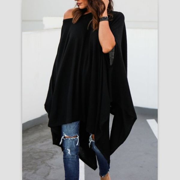 

irregular summer dress women's fat with mm large bat sleeves, White;black