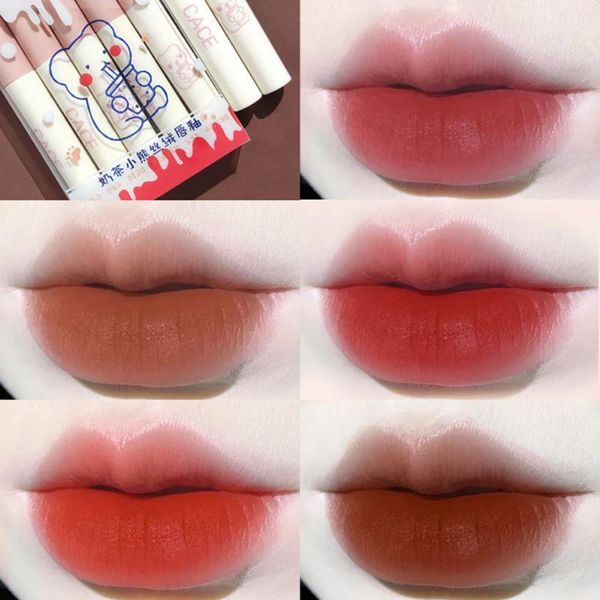 

lip gloss 5pcs set velvet matte red tint lips makeup long lasting water mirror glaze waterproof lipstick kit cosmetic tslm1