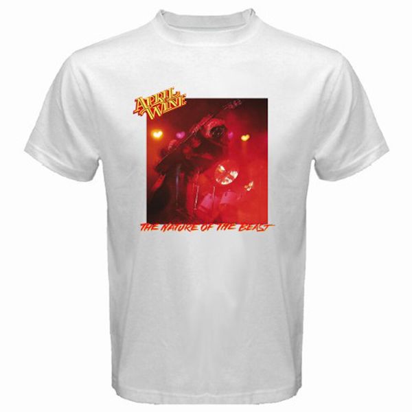 

april wine nature of the beast men's white t-shirt size s to 3xl, White;black