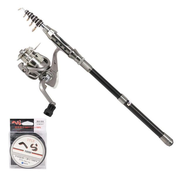 

baitcasting reels portable fishing rod spinning pole travel sea boat rock reel line set tackle