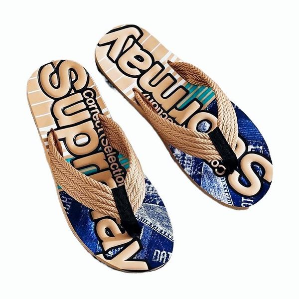 

slippers flip flops men's summer 2021 fashion outdoor korean style trendy unique non-slip beach drop, Black