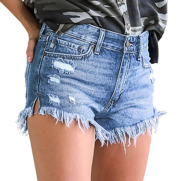 

women's shorts summer woman denim fashion high waist tassel ripped jeans casual female hipster clothes#f3, White;black