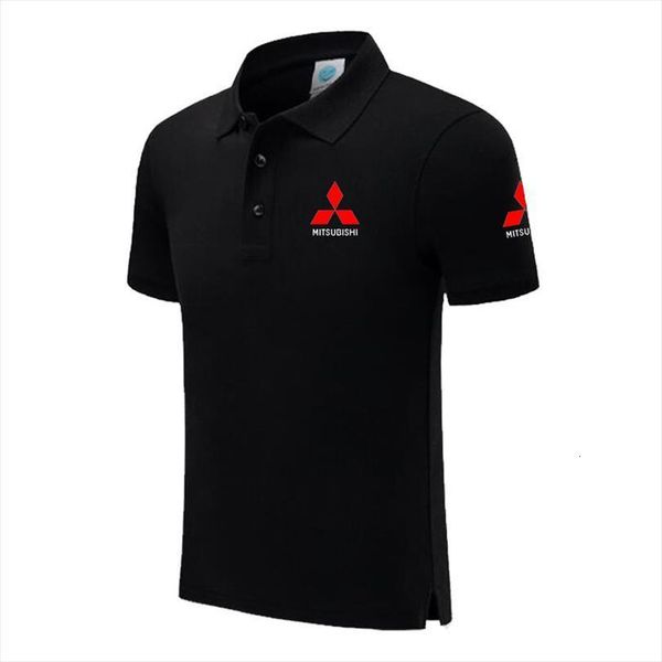 

summer men polos short sleeve shirts solid color mitsubishi male, White;black
