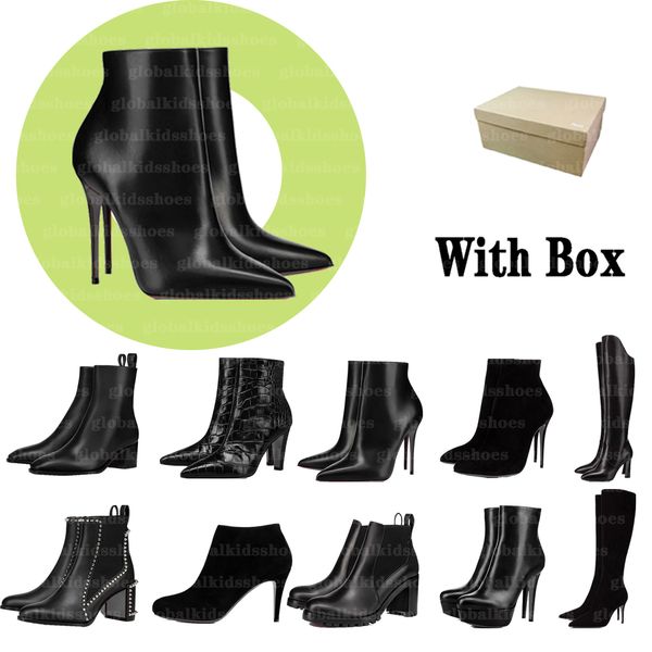 

womens designer shoes leather ankle boots booties black winter snow knee high heel brown luxurys tall pumps globalkidsshoes