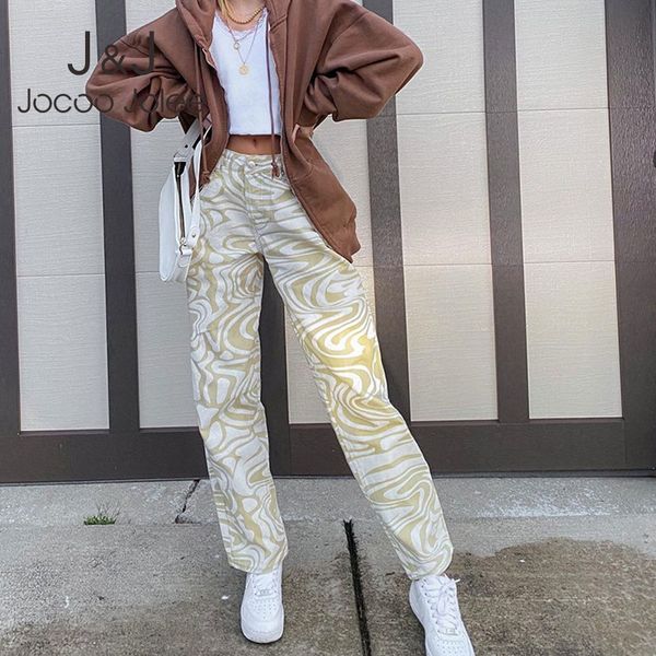 

jocoo jolee casual tie dye print loose pants women y2k summer waist oversized wide leg vintage trousers streetwear 210518, Blue
