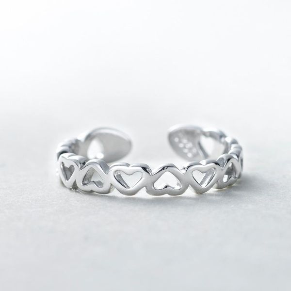 

wedding rings 100% real 925 sterling silver heart for women bridal anelli trendy jewellery party engagement anillos mujer, Slivery;golden