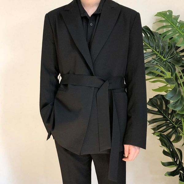

spring and autumn belt suit jacket men slim korean version of the trend ruffian handsome casual small men's suits & blazers, White;black