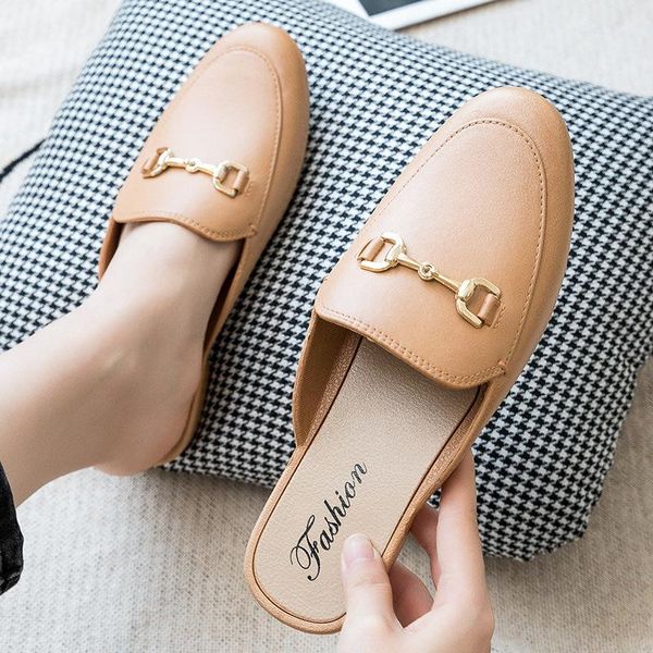 

slippers fashion pu leather women's modern summer/spring/autumn shoes home outdoor ladies sandals, Black