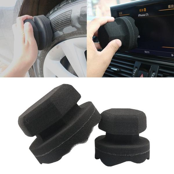 

car air freshener wax polishing sponge hexagonal grip applicator hand tire high density foam for auto waxing accessories