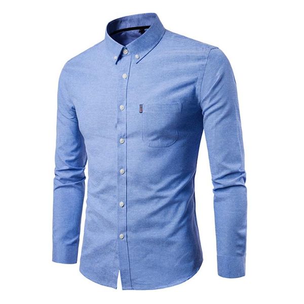 

manoswe 2021 autumn oxford long sleeve shirt men white mens dress shirts henley business casual clothing large size 5xl men's, White;black