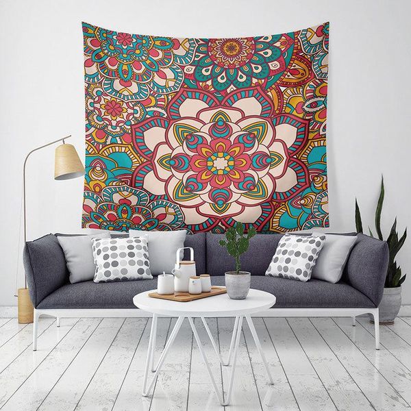 

tapestries yaapeet 1pc polyester bohemian style wall tapestry restaurant geometric patterns hanging pretty colorful decor