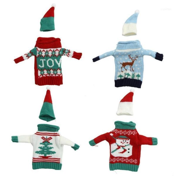 

christmas decorations festive plush snowmen wine bottle cover bag banquet christmas1