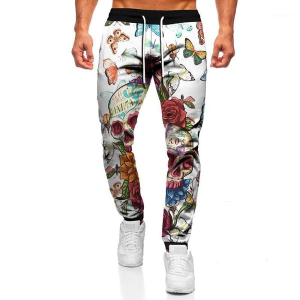 

men's pants skull 3d printed hip-hop streetwear punk casual harajuku sports fashion high street gothic style s-6xl, Black