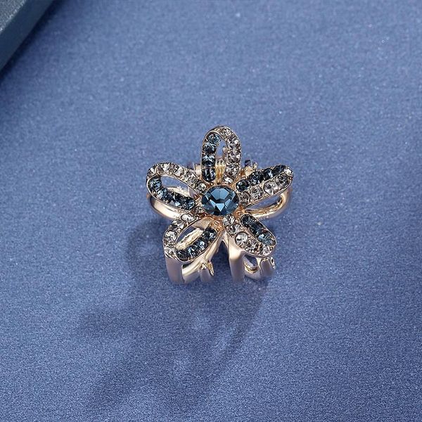 

hair clips & barrettes stylish small metal claw for women crystal flower crab pin accessories fashion jewelry, Golden;silver