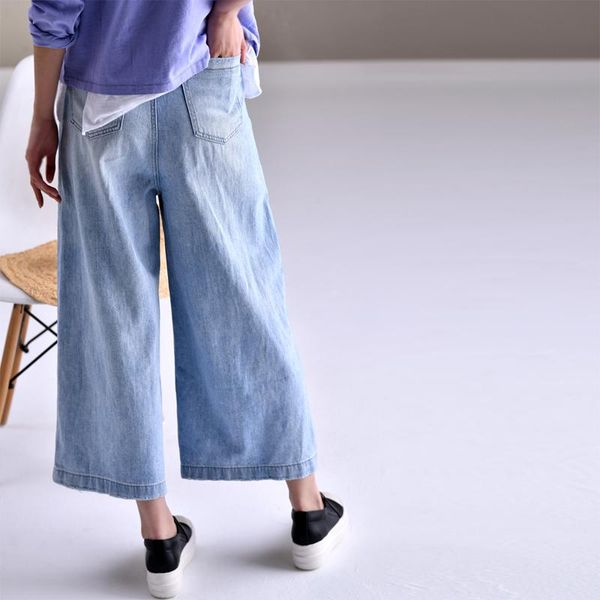 

women's jeans micoco n5103 wide leg straight, Blue