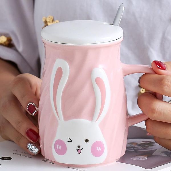 

mugs cute creative cartoon embossed white ceramic mug coffee cup couple office home tea gift for friends and family