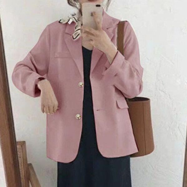 

women's suits & blazers [ewq] korea chic casual trend women lapel single-breasted solid color simple fashion long-sleeved blazer autumn, White;black