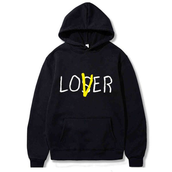 

fashion large letter loser printed sweater men's and hoodie jacket, Black