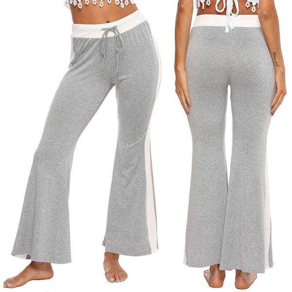 

women's pants street style lace up casual loose wide leg yoga a6053, Black;white