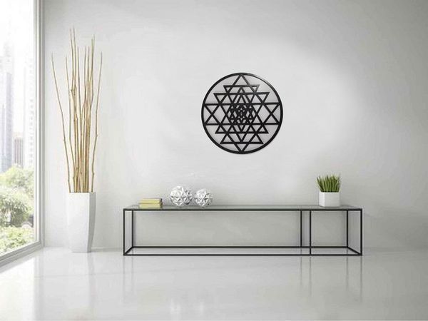

wall stickers wooden shri yantra decor table decorative gift ld0053