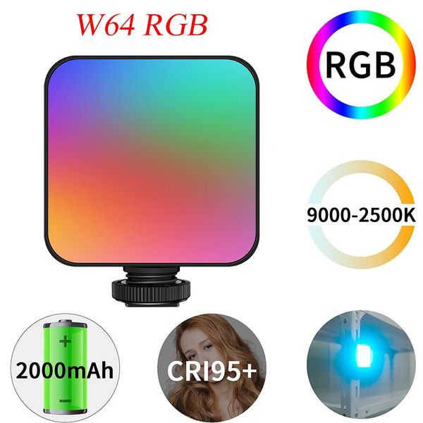 

flash heads w64 rgb pographic lighting led video fill light 2000mah portable pocket vlog smartphone dslr slr lamp vs ulanzi vl49