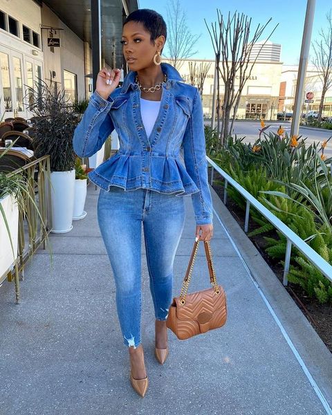 

women's jackets 2021 european and american fashion casual jacket denim korean coats women spring autumn clothing, Black;brown