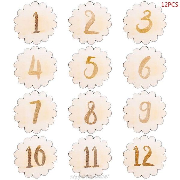 

blankets & swaddling r1wf 12 pcs/set wooden baby memorial birthday landmark card born pography props po accessories toys je28 21 dropship