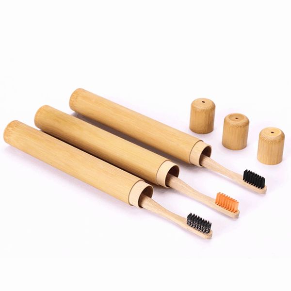 

bio eco bamboo toothbrush case tube travel 100% biodegraded holder eco-friendly bathroom products