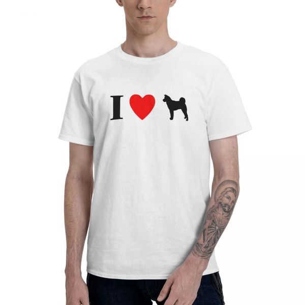 

men's t-shirts i love akitas graphic tee basic short sleeve t-shirt funny, White;black