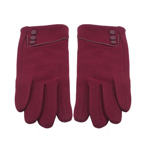 

five fingers gloves female full 2021 women winter warm mittens suede stitching wrist, Blue;gray