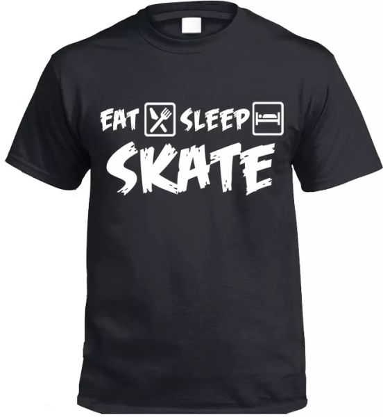 

eat sleep skate camiseta regalo canto patinadores skating, White;black