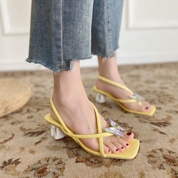 

sandals 2021 bow shoes summer heels all-match flip flops platform suit female beige yellow med fashion girls comfort correct, Black