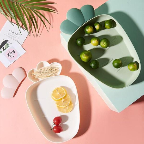 

dishes & plates lovely carrot shape fruits candy nuts seeds dry plastic bowl breakfast tray home kitchen supplies