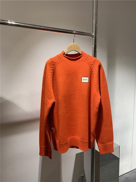 

men's vests ader loose irregular neck letter embroidered orange sweater logo women pullover knit casual clothing, Black;white
