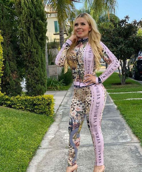 

womens tracksuits 2 pc set for women long sleeve printed woman jacket letter print full pants matching sets outfits, Gray
