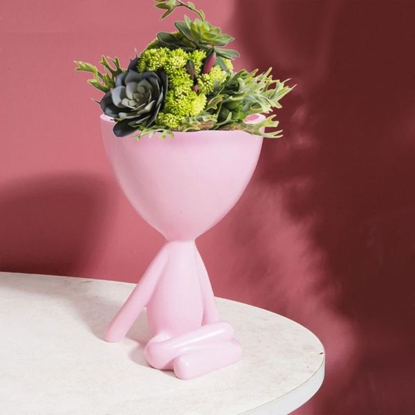 

planters & pots human shaped flower pot nordic style empty vase container indoor outdoor resin humanoid art portrait sculpture home garden