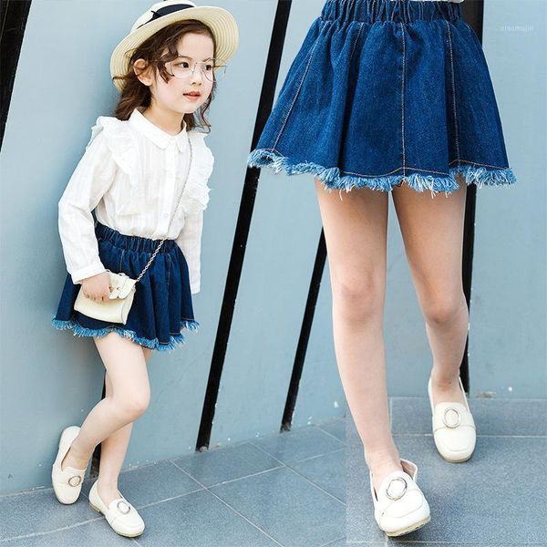 

kid denim skirt 2021 summer children's skirts, Blue