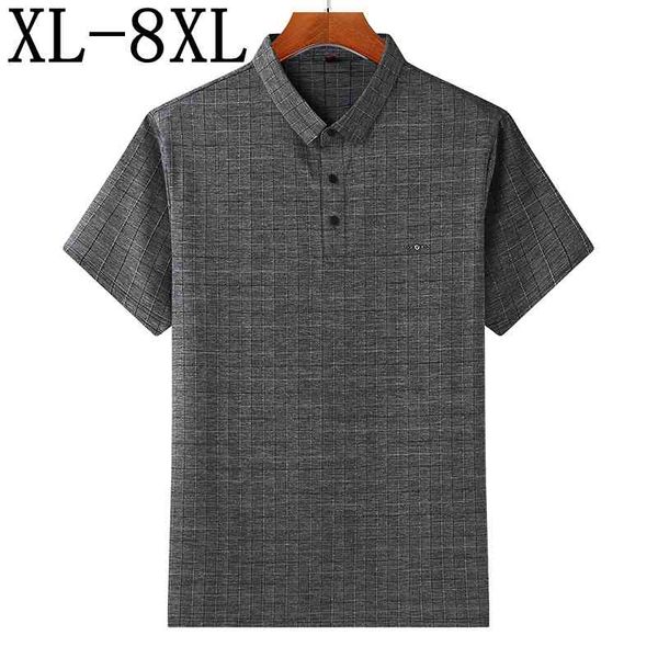 

men's polos checked polo shirt, breathable short sleeve t-shirt, casual, fashionable, size 8xl, 7xl, 6xl, White;black
