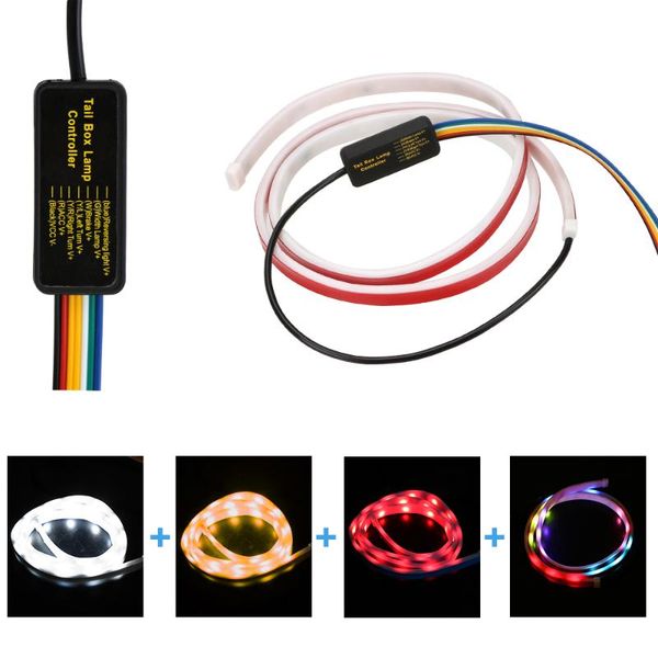 

emergency lights led car strip light lampreverse warning 1.2m lighting rear trunk tail brake turn signal 12v dynamic streamer