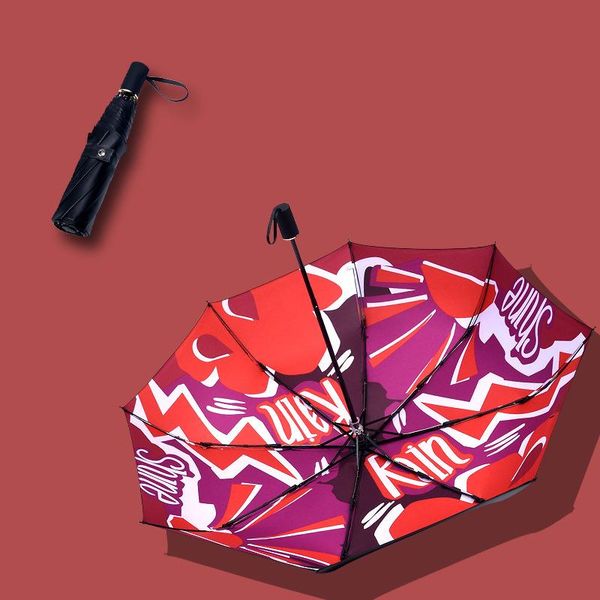 

umbrellas paraguas sun umbrella rain women three folding portable for men children unique gifts anti-uv gear parapluie
