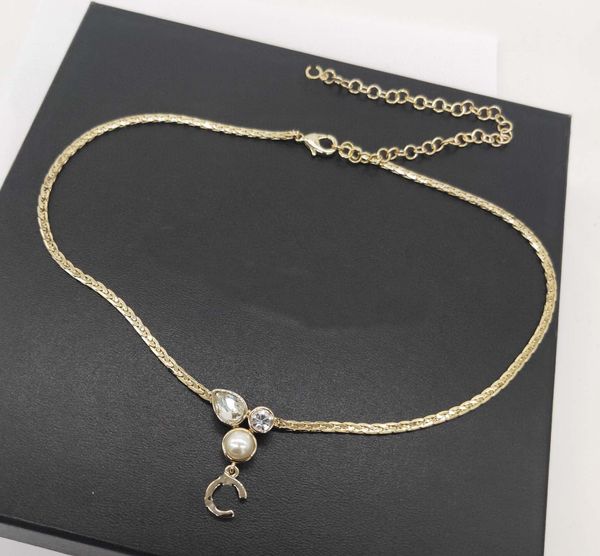

2022 pendant necklace with crystal and large size pearl beads for women wedding jewelry gift have box stamp ps7120, Silver