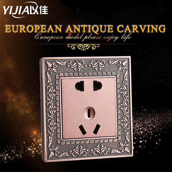 

smart home control wall switch,vintage toggle switch 220v 1/2/3/4gang.2way 10a vintage retro light switches for livingroom metal carving