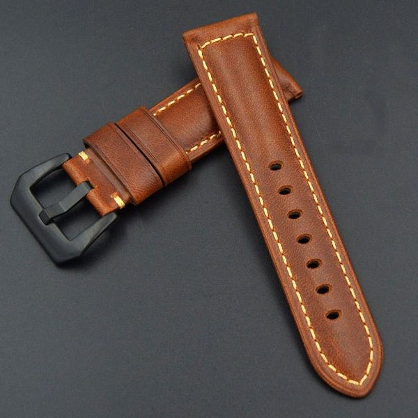 

watch bands handmade genuine leather watchband strap belt wristband 20mm 22mm 24mm 26mm bracelets outdoor leisure, Black;brown