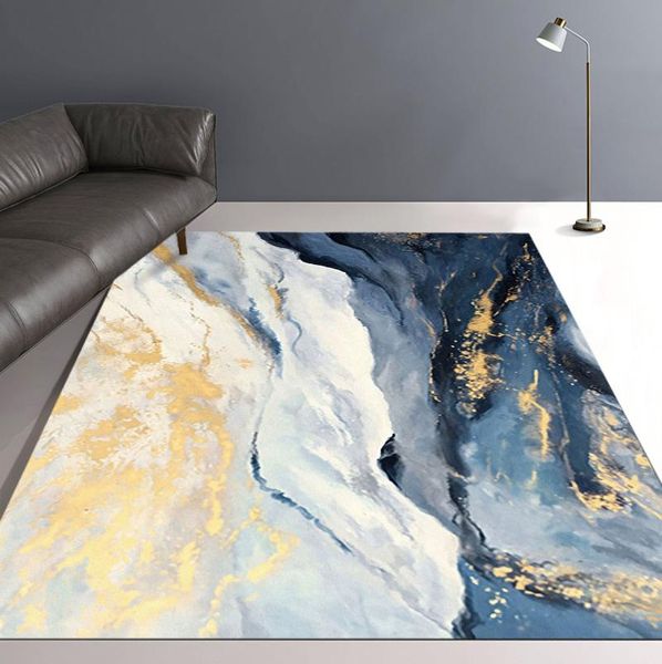 

carpets 2021 modern abstract oil painting pattern carpet for living room blue gray home custom bedroom decoration area cushion