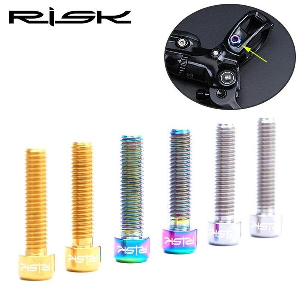 

tools risk bicycle levers fixed screws 2 pack m5x25mm ti alloy mtb road bike extended brakes handlebar clamp ring fixing bolts parts