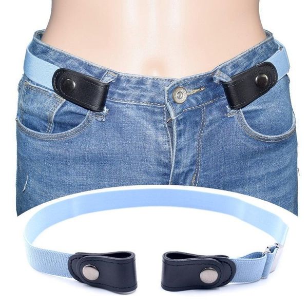 

belts adjustable invisible lazy buckle-elastic waist belt no hassle stretchy men jeans pants women dress waistband, Black;brown